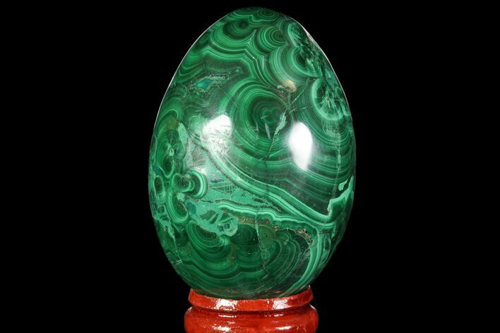 Stunning Polished Malachite Egg - Congo #89649